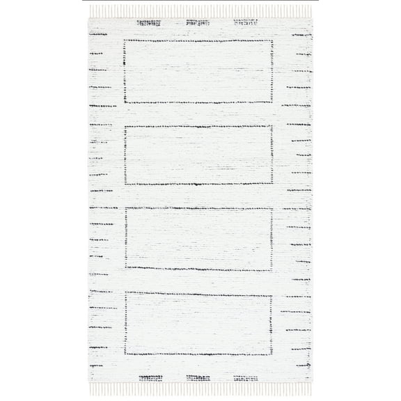 SAFAVIEH Casablanca John Geometric Cotton Area Rug, Ivory/Black, 8' x 10'