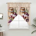 thumbnail image 5 of Vintage Watercolor Wine Kitchen Window Curtains, Swag Curtains Valance for Bedroom Living Room Bathroom, Farmhouse Cask Grapes Country Rod Pocket Window Curtain Block Drapes 2 Panels 36"x36", 5 of 9
