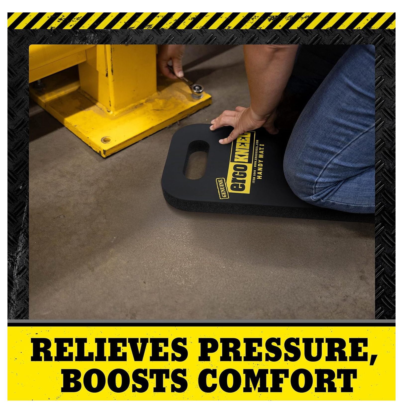 Foam Kneeling Pad – Extra Thick 1” Kneeling Mat 8” x 16” | Working Pad for Knees & Back | Heavy-Duty Anti-Fatigue Knee Cushion | Portable Industrial Kneeling Pad, Garden Mat