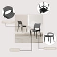 thumbnail image 3 of Hassch Set of 2 Contemporary Dining Chairs in Gray, PU Leather Side Chairs with Upholstered Seat and Metal Legs, Easy to Assemble, 3 of 8