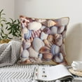 thumbnail image 4 of KLL Sea Shells Decorative Throw Pillow Covers Velvet Soft for Couch Sofa Bedroom Living Room Outdoor (No pillow core)- 18"x18", 4 of 5