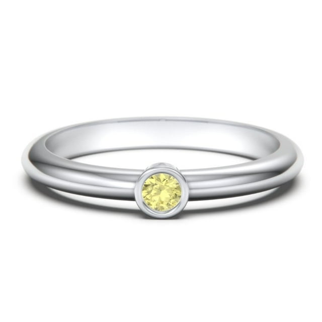 Classic Bezel Set Birthstone Ring - Citrine (November)