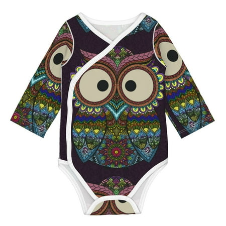 

Matuu Boho Owl for Baby Long-Sleeve Bodysuit Soft Cotton Comfortable and Breathable Perfect for Newborns and Infants