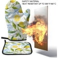 thumbnail image 6 of Yellow Lemons Oven Mitts and Pot Holders Sets, Lemon Oven Mitts, Lemon Heat Resistant Potholder Kitchen Decor for Cooking Baking BBQ Grilling, Lemons Oven Glove Set,Lemon Kitchen Decor, 6 of 6