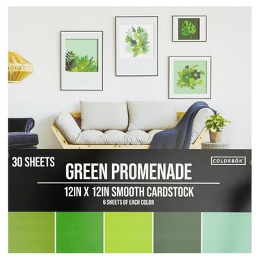 Colorbok Multicolor Promenade Smooth Cardstock Paper Pad, 12"x12", 121 lb./180 GSM, 30 Sheets