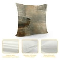 thumbnail image 4 of YINGXI White Brown , Brown and Beige Abstract Art Painting Linen Square Throw Sofa Decorative Pillowcase 20x20in, 4 of 5