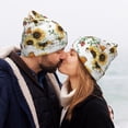 thumbnail image 5 of Picia Sunflowers Leaves And Birds Pattern Knitted Beanie Hat for Men and Women , Unisex Winter Warm Stretchy Knit Cap Thick Fisherman Beanies Cuffed Plain Skull Caps, 5 of 6
