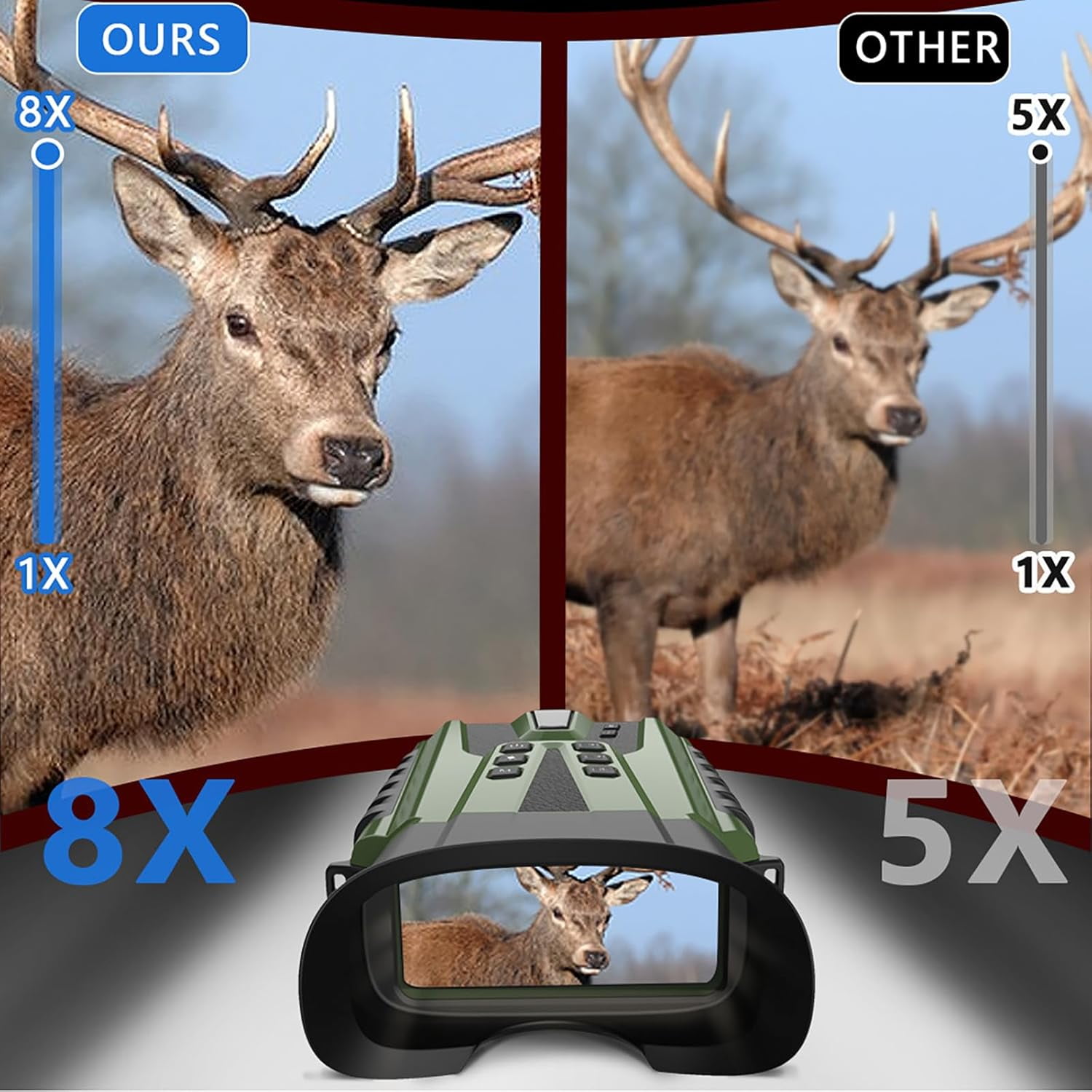 Digital Night Vision Binoculars for Adults,3.0 Inch Infrared Night Vision Goggles,Includes Photo Mode,Video Mode,Playback Mode,Can Be Mounted On A Tripod,Green