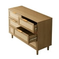 thumbnail image 5 of Huloretions Rattan Dresser 6 Drawer Dresser,Dresser Chest with Drawers Modern Organizer Dresser Wood Storage Chest for Bedroom 43.31 x 15.75 x 29.45 inches, 5 of 7