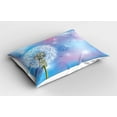 thumbnail image 2 of Ambesonne Dandelion Pillow Sham 2 Pack, Bokeh Design Blowball, 36"x20", Sky Blue Pale Pink Green, 2 of 3