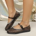 thumbnail image 6 of Samdudou Womens Flats Closed Toe Rhinestone Trim Mary Jane Jelly Shoes Breathable Cutout Design Buckle Strap Dressy Slip On Vacation Outdoor Everyday Sparkly Sandals, 6 of 9