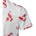 thumbnail image 6 of Men's Kramer Seinfeld Lobster Shirt Button-Up White Shirt Short Sleeve Hawaiian Shirts, 6 of 9