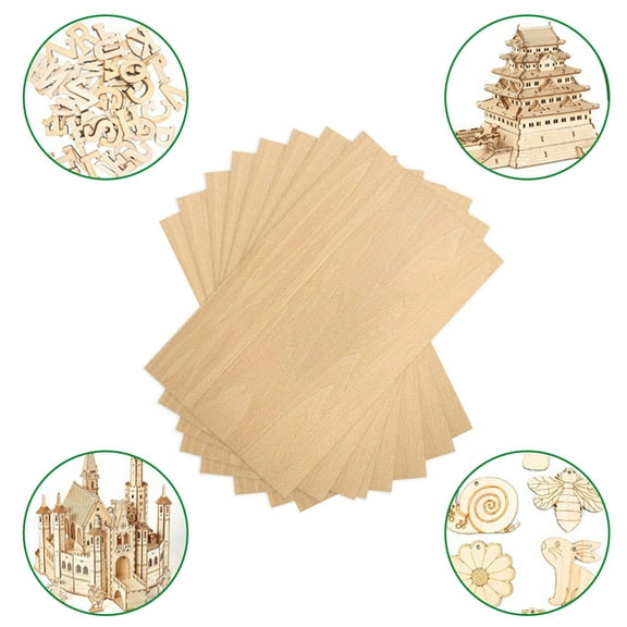 10Pcs Thin Wood 200X200X1.5Mm Wooden Blank For Cricut Maker Wood Craft Painting Engraved Model Making Projects