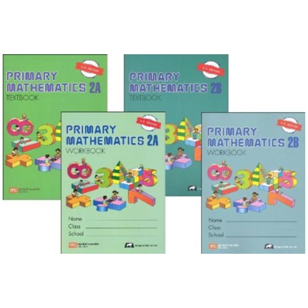 Math Text - Singapore Primary Mathematics Level 2 Kit (US Edition), Workbooks 2A and 2B, and Textbooks 2A and 2B