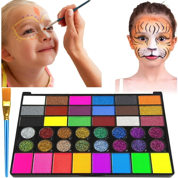 GIXUSIL 42-Color Stage Makeup Matte Water-Soluble Face Paint - Quick-Dry, Easy-to-Apply, Highly Pigmented & Washable for Professional Performances for Halloween Birthday Party