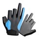 thumbnail image 4 of Guantes de ciclismo de 3 dedos cortados para mujer, guantes de pesca en hielo, 3 dedos sin dedos gris azul, 4 of 9