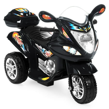 Best Choice Products 6V Kids Battery Powered 3-Wheel Motorcycle Ride-On Toy w/ LED Lights, Music, Horn, Storage - (Best Earphones For Motorcycle Riding)