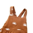 thumbnail image 3 of Baby Boy Girl Summer Romper Sunshine Print Cotton Linen Sleeveless Bodysuit, 3 of 7