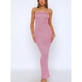 thumbnail image 2 of Liacowi Women Strapless Bodycon Dress Summer Solid Color Backless Party Dress for Cocktail Beach Streetwear Aesthetic Clothes, 2 of 6