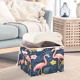 thumbnail image 3 of Yayeee Collapsible Cube Storage Bin with Lid Fabric Closet Decorative Basket with Handles, Floral Flamingo, 3 of 7