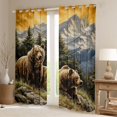 thumbnail image 2 of Homewish Wildlife Bear Curtains Pack of 2 (42x84 Each) for Kids Teens,Jungle Animal Curtains Blackout,Green Blue Brown Bedroom Curtains,Super Cozy Room Decor, 2 of 6