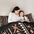 thumbnail image 5 of Castle Fairy Kids Teens Bohemian Aztec Twin Comforter Sets,Black Brown Bedding Set, 5 of 8