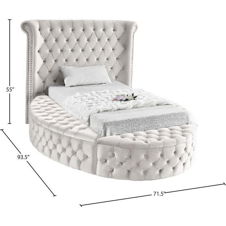 Meridian Furniture Luxus Velvet Twin Bed Meridian Furniture Luxus Velvet Twin Bed