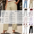 thumbnail image 3 of Hurxie Work Pants for Women Wide Leg Dress Pants Palazzo Business Casual Outfits Office Slacks with Pockets Button Stretchy Rose Gold,XL, 3 of 6