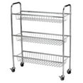 thumbnail image 1 of Household Essentials 5133-1 Slim Line 3-Tier Metal Storage Cart | Laundry Room Rolling Organizer | Silver, 1 of 4