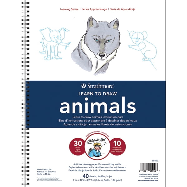 strathmore learn to draw wire pad 9 x12 animals