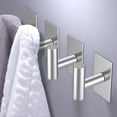 thumbnail image 2 of Ganchos para toallas de pared VAEHOLD, resistentes al agua, paquete de 2 unidades, plateados, 2 of 7