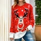 thumbnail image 4 of Pntutb moda mujer cuello redondo manga larga otoño Navidad camiseta estampado tops Pntutb Pntutb-1449, 4 of 7