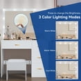 thumbnail image 3 of Dextrus Makeup Vanity Ensemble,Generously Sized Illuminated Mirror, Vanity Featuring Electrical Outlet, 3 Versatile Lighting Modes, Customizable Brightness, and 4 Storage Drawers for Women Girls, 3 of 5