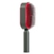 thumbnail image 3 of Cepillo de pelo con cojín, autolimpiante, masajeador del cuero cabelludo, peine de dientes redondeados, peine para cabello largo para mujeres, color rojo, 3 of 15