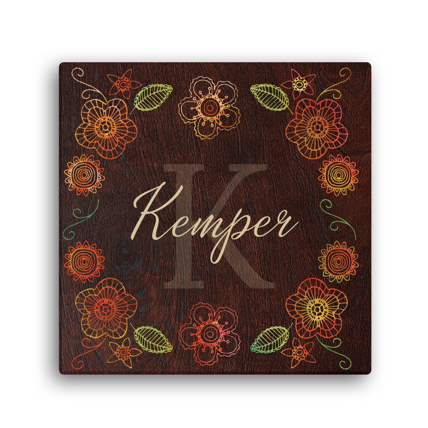 Personalized Warm Flowers Canvas Print