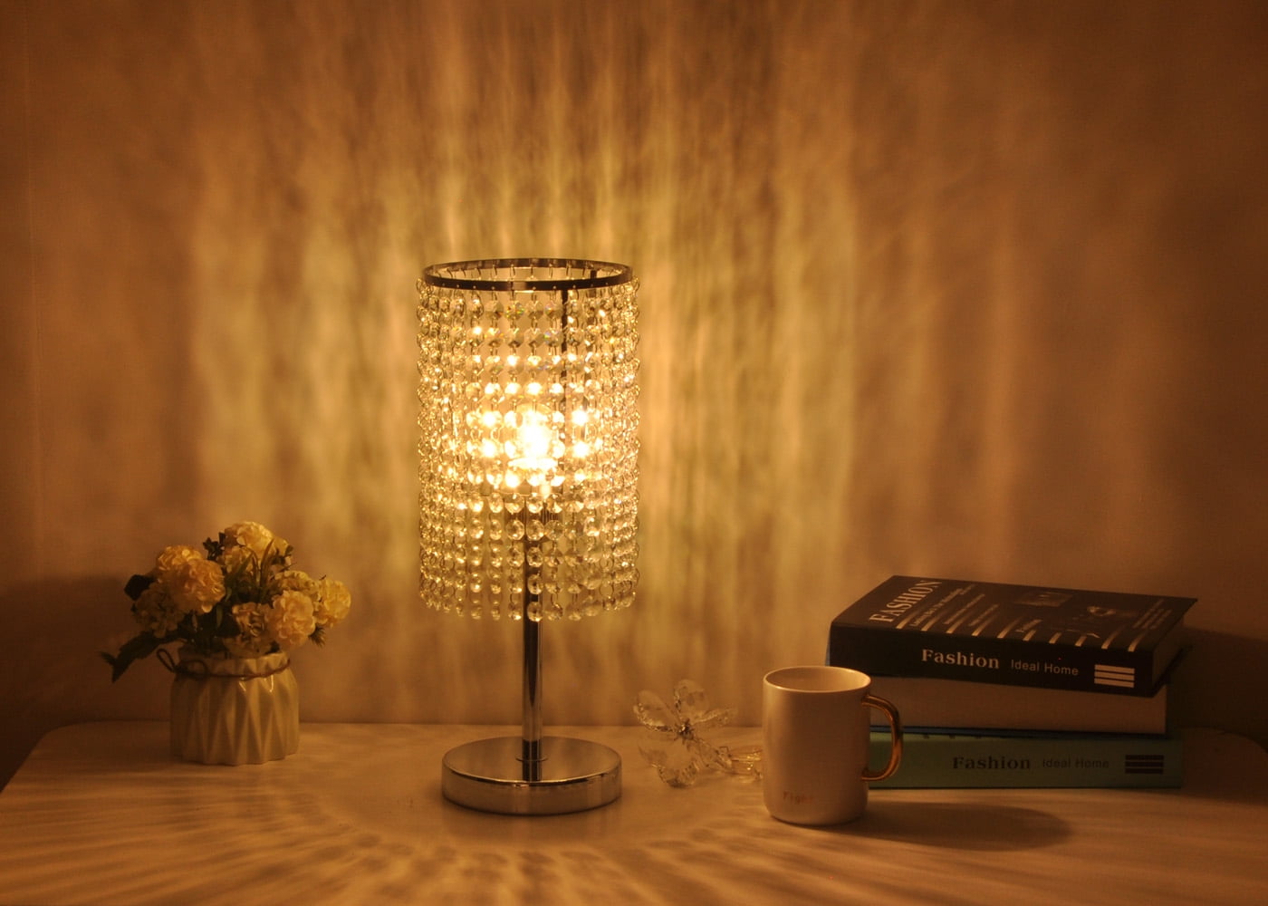 crystal silver table lamp