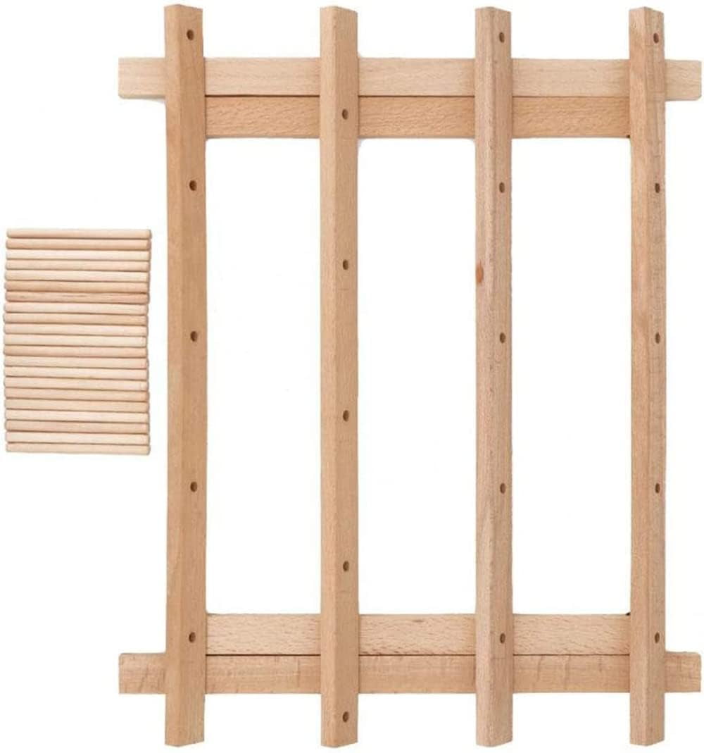 20 Spool Foldable Wooden Thread Rack Holder,Spool Cone Bobbins Stand Thread Organizer Wall Mount Yarn Storage Spool Holder Machine Sewing Embroidery Quilting Storage Holder,Sewing Craft Tools