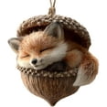 thumbnail image 5 of Forest Animal Acorn Ornaments,Cozy Christmas Tree Hanging Ornaments,2D Cute Forest Fox Rabbit Hedgehog Owl Squirrel Decorations,Rustic Nature Themed Home Decor, Animal Lovers Gift (Fox), 5 of 10