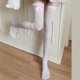 thumbnail image 4 of Womens Silk Thigh High Stockings Japanese Harajuku JK Cute Cats Claw Print Anime Cosplay Over Knee Long Socks Hosiery White, 4 of 4