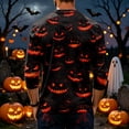 thumbnail image 4 of Domuza Halloween Henley Shirts for Men Funny Spooky Graphics Casual Long Sleeve Button Down Basic T-Shirt Moisture Wicking Classic Fit Pullover S, 4 of 4