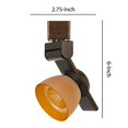 thumbnail image 5 of Benjara BM220794 12W Integrated LED Track Fixture with Polycarbonate Head, Bronze & Orange, 5 of 5