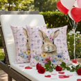thumbnail image 5 of Easter Throw Pillow Covers 18x18 Inch Set of 2 Easter Bunny Decorative Pillow Covers Rabbit Flower Pink Plaid Cushion Cover Pillowcase for Sofa Couch Bed Home Decor, 5 of 9