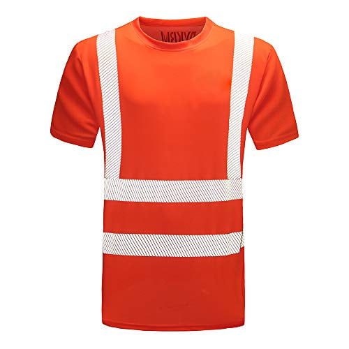 AYKRM Hi Viz VIS High Visibility t Shirt Reflective Tape Safety Security Work T-Shirt Workwear