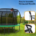 thumbnail image 3 of 10FT Trampoline with Safety Enclosure Net & Ladder for Kids,Outdoor Recreational Trampolines,Green, 3 of 9