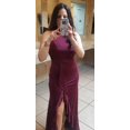 thumbnail image 4 of Vestido de noche ajustado de sirena con abertura y cuello alto para mujer, vestido de cóctel para fiesta maxi, 4 of 5