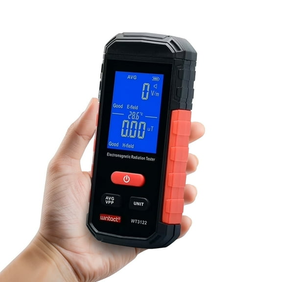 Furnhome EMF Meter – Detects Electric/Magnetic Fields with Sound-Light Alarm. Rechargeable Battery. for Home, Office & Appliance Safety Checks.