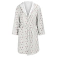 thumbnail image 4 of Women's Fleece Plush Robe Long Warm Plush Bathrobe Loungewear Jacket Printed Comfort Robe, 4 of 5