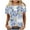 Light Blue, variant on Fesfesfes Womens Workout Tops Women Casual Short Sleeve Printing Pleated Round-Neck Loose T-Shirt Blouse Tops Ladies Tops 8(L)