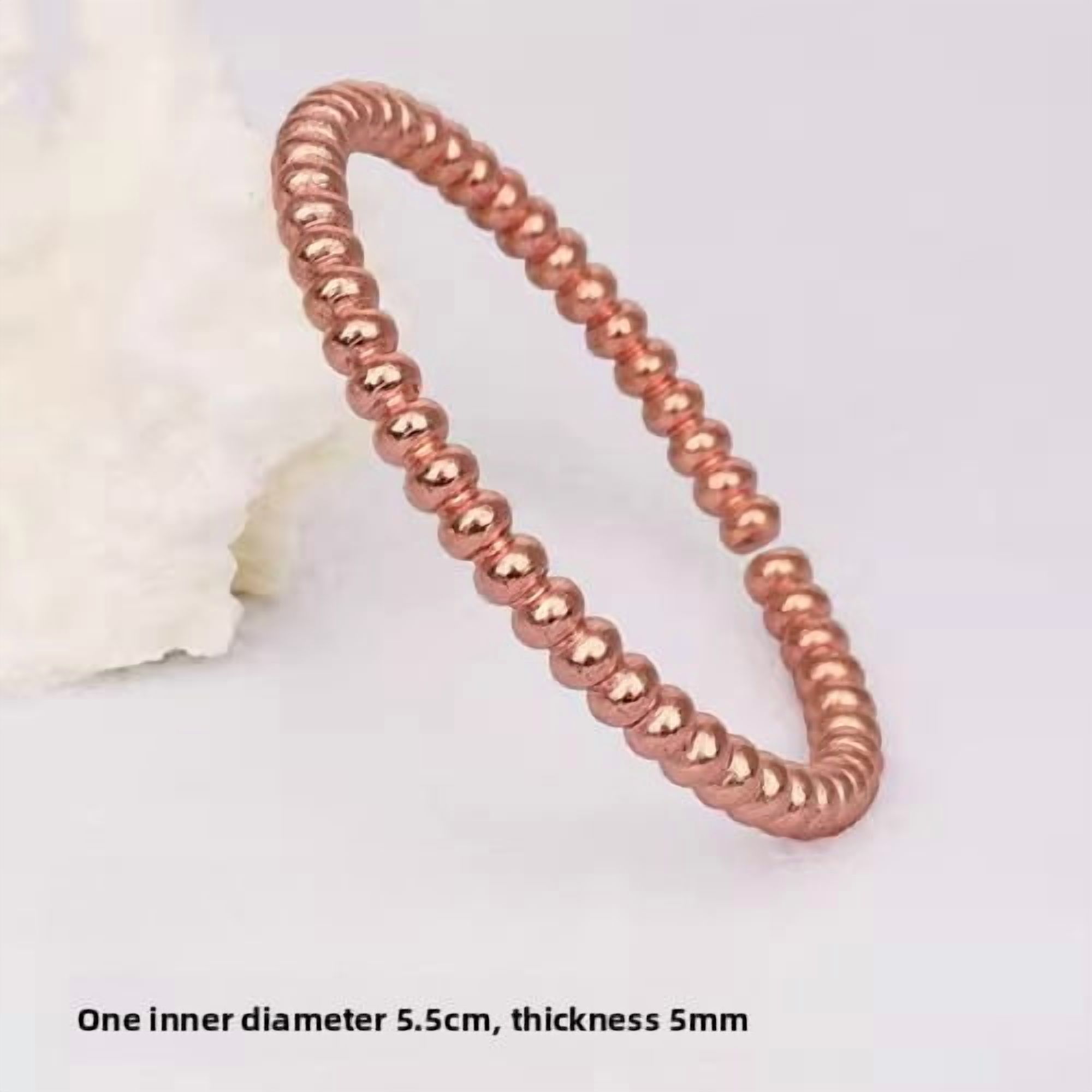 Wollet Non Magnetic Pure Copper Bracelet for Men Women, Set of 2, Length: 6.8&7.4 in, Handmade Copper Jewelry Bracelet Anti Rheumatism
