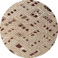 thumbnail image 1 of Ahgly Company Machine Washable Indoor Round Abstract Dark Gold Brown Area Rugs, 3' Round, 1 of 1